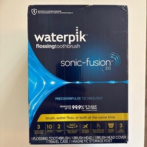 Waterpik Flossing Toothbrush Sonic-Fusion 2.0 w/ Water Flosser Combo, White, New